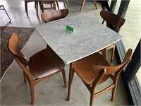 Marble top/wood base cafe table