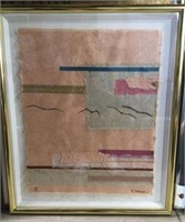 Cool matted Art in Gold frame Raised Texture