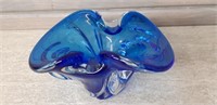 Midcentury blue artglass