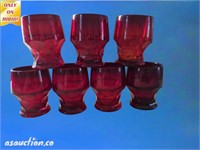 Vintage Viking Georgian Ruby Red Tumbler Glasses-