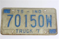 1975 Indiana Truck Licence Plate 70150W