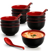 New Set of 9 Miso Soup Bowl with Spoon,