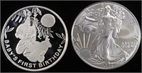 1 OZ .999 SILV 2024 BABY'S FIRST BDAY ROUND & ASE