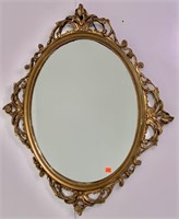 Gold Florentine mirror - plate glass, 24" x 29"
