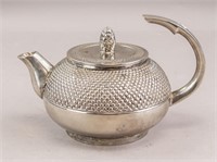Silver-toned Japanese Teapot Tetusbin Style