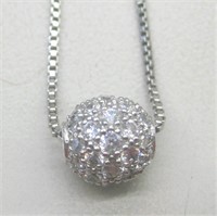 Sterling Silver Crystal Charm Necklace