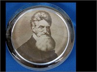 PAPER WEIGHT WITH PICTURE OF JOHN BROWN OF