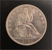 1858 Seated Liberty Half Dollar *RARE