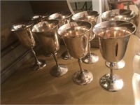 Lot of 8 Lenard Silverplate Goblets