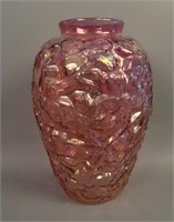 11” Consolidated Wild Rose Bulbous Vase – Irid.
