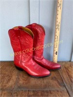 Vintage Nocona Red Womens Boots Size 9