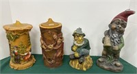 4 vintage candles - German, gnomes * $ goes to
