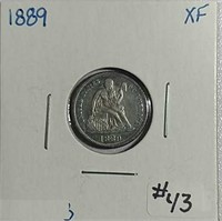 1889  Seated Liberty Dime  XF