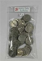 Bag of 51 Partial date Buffalo Nickels