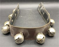 Wall Hanging Leather Sleigh Bell Strap