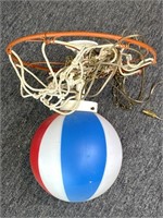 Vintage Basketball Hoop and Red, White and Blue