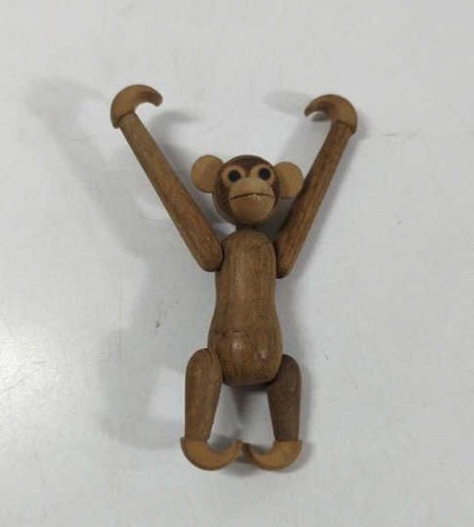 1960's Teakwood Articulate Jointed Monkey Missing