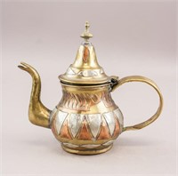 Moroccan Copper & Silver-plated Teapot