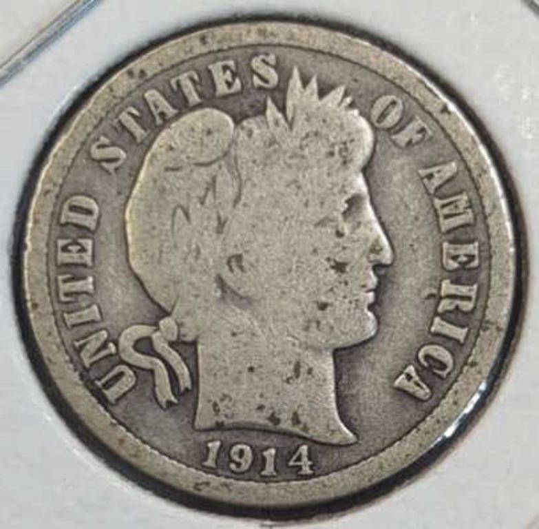 1914 Barber dime