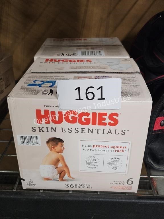 2-36ct huggies skin essentials diapers size 6