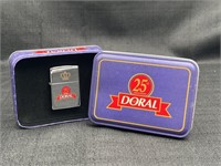 1994 Zippo Doral 25th Anniversary Lighter w/Tin