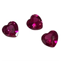 Genuine 3.00ct Heart Cut Red Ruby Gemstone Lot 3