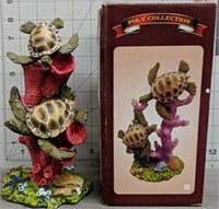 Poly collection glitter turtle reef figurine