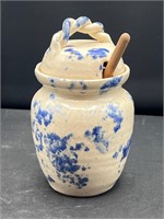 Vintage pottery honey pot