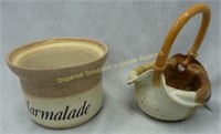 Pottery Basket & Marmalade Jar