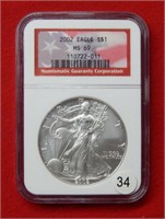 2002 American Eagle NGC MS69 1 Ounce Silver