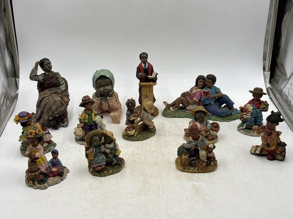 -13 black Americana figurines