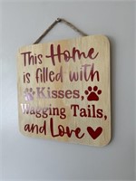 Wagging Tails & Love Wooden Sign