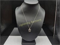 STERLING BLACK AND WHITE DIAMOND TURTLE NECKLACE