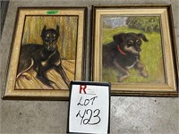 (2) Pastel Dog Portraits