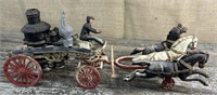 Cast Iron Horse Drawn Fire Wagon