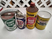 4 Vintage Automotive Fluid Cans