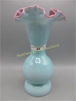 Fenton 9" Lilac cased ruffled vase