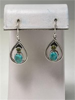 Sterling Turquoise Earrings 5 Grams (Well Made)