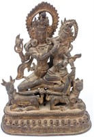Antique Indian Hindu Bronze Uma Siva