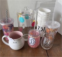 Lemonade pitcher, 731 cups, water cups, wine