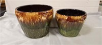 2 Pottery Pots (Believed To Be Roseville-No