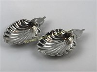 PAIR OF INTERNATIONAL STERLING SHELL FORM DISHES