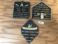 Lot of Cast Iron Trivets with Sayings on Them
