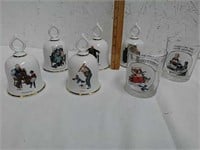 Collection of five Norman Rockwell bells and two
