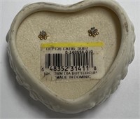 Heart Shaped Dish w/3mm Diamond Buttercup Earrings