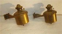 Two Metal Brass? Oil Lamps