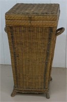 Victorian Wicker Handled Basket w/Lid