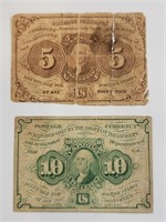 5 and 10 Cent Postage Currency