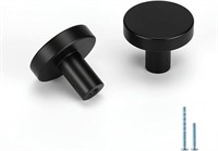 Pack of 20, Round Matte Black Cabinet Knobs