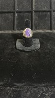 Size 9.25 sterling silver amethyst ring with
